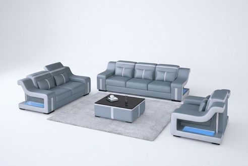 Leder Wohnzimmer Garnituren Couch Set Sofas Couchen Sofagarnitur 3+2+1