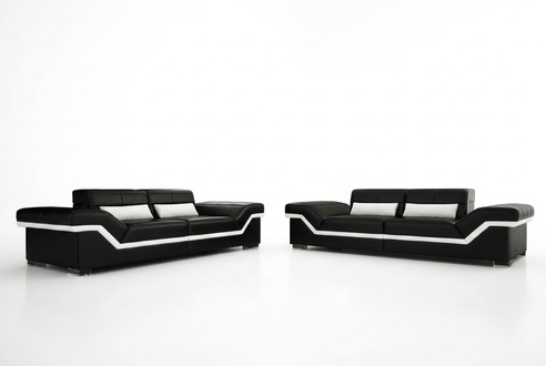 LEDERSOFA BIG SOFA 3+3 DESIGN SOFA POLSTER LEDER GARNITUR COUCH SOFAGARITUR NEU