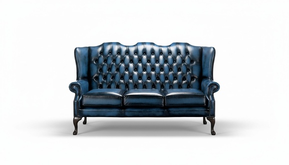 Ledersofa Chesterfield Blaue Leder Sofa Couchen Polster 3 Sitzer Couch