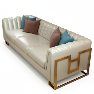 Ledersofa Couch Dreisitzer Garnitur Design Modern Sofas Sofa 3 Sitzer Edelstahl