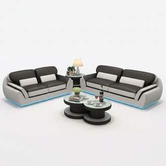 Ledersofa Couch Sofagarnitur Neu 3+2 Sitzer Garnitur Design Modern Sofa