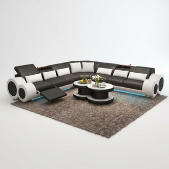 Ledersofa Couch Wohnlandschaft Design Ecksofa Eck Garnitur Design Sofa Relax USB