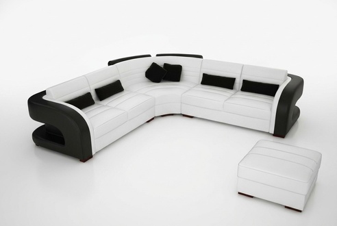 LEDERSOFA Design WOHNLANDSCHAFT COUCH GARNITUR POLSTERECKE ECKCOUCH SOFA Bergamo