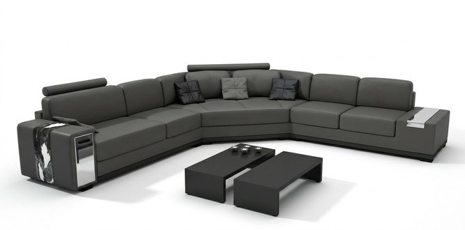 Ledersofa Ecksofa Sofa Couch Polster Designer Eckgarnitur Wohnlandschaft LimaS