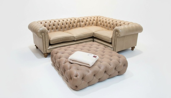 Ledersofa Ecksofa Sofa Couch Polster Chesterfield Eckgarnitur Garnitur Ecke Neu