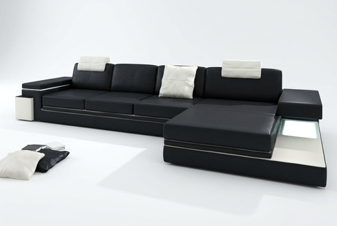 Ledersofa mit USB Wohnlandschaft XXL Ecksofa Bigsofa Design Couch Designersofa