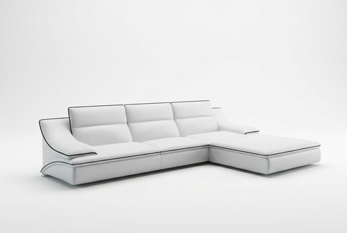 Ledersofa mit USB,Wohnlandschaft Ecksofa Eck Garnitur Design Modern Sofa A1160C