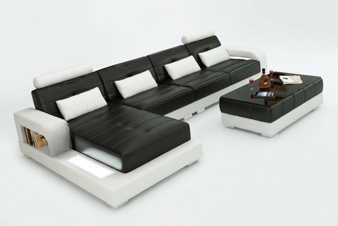 LEDERSOFA SOFA USB ECKSOFA SOFAGARNITUR DESIGN COUCH WOHNLANDSCHAFT Maßfertigung