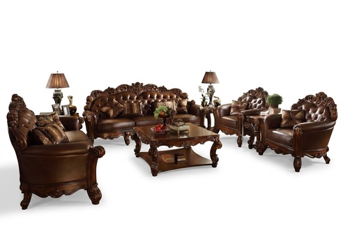 Ledersofa Sofagarnitur Set Garnitur Gruppe Couch Chesterfield Sofa Barock Rokoko