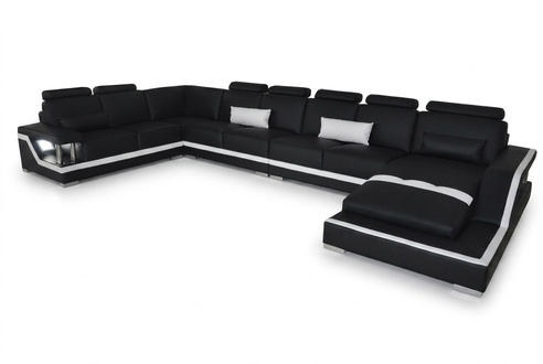 Ledersofa Wohnlandschaft Eck Garnitur Design Modern Sofa U-Form