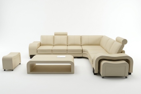 LEDER ECKCOUCH GARNITUR ECKSOFA POLSTER LEDERSOFA XXL WOHNLANDSCHAFT GARNITUR !!