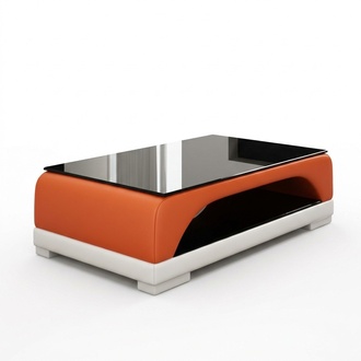 Ledertisch Couchtisch Glastisch Sofa Beistell Moderner Tisch Gepolsterte Tische