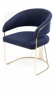 Lehnstuhl Stuhl Moderne Design Textil Blau Armlehne Esszimmer Polsterstuhl Luxus