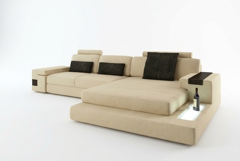 LForm Wohnlandschaft Couch Big XXL Sofa Leder Polster Ecke Garnitur Textil Stoff