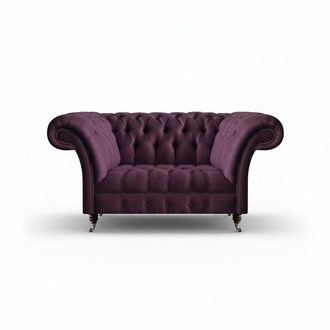 Lila Chesterfield Polstersofa Wohnzimmer Designer Zweisitzer Edle Couch