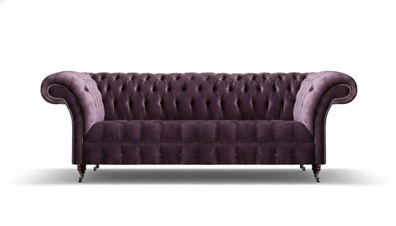 Lila Chesterfield Wohnzimmer Viersitzer Designer Polstercouch Edle Möbel