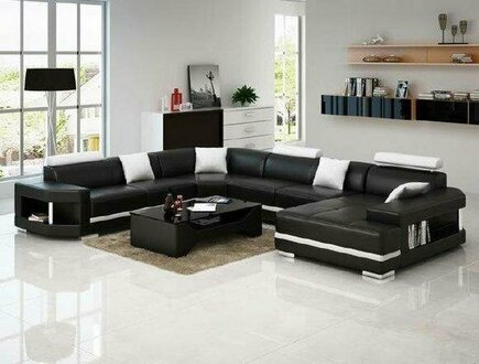 Wohnlandschaft Polster Ecke Eck Sofa Couch Garnitur Landschaft Leder