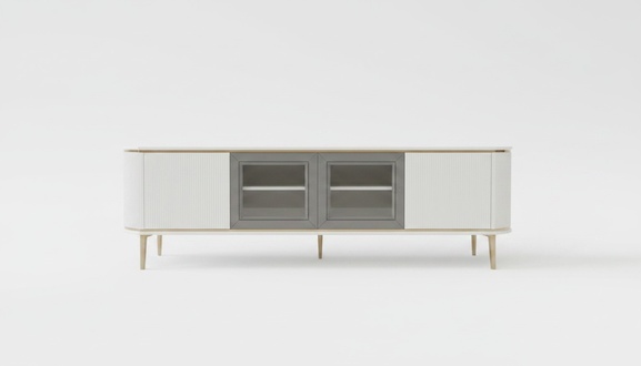 Lowboard Luxus Weiß tv Ständer Wohnzimmer Modern Design Neu Holz Möbel Glas