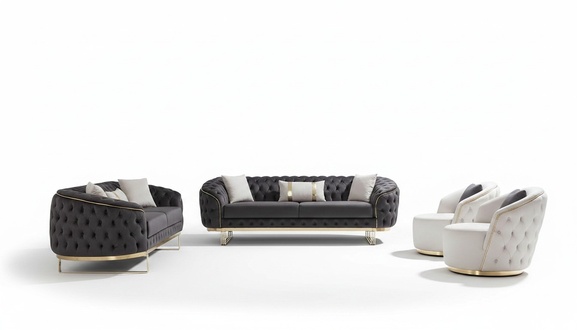 luxuriös Sofagarnitur 4tlg 3+3+1+1 Sitz Sofa Couchen Möbel Couch Wohnzimmer