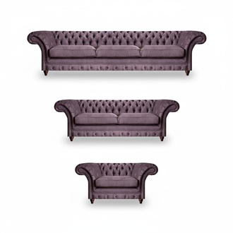 Luxuriöse Chesterfield Polstergarnitur Edler Dreisitzer 2-Sitzer Sessel