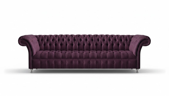 Luxuriöse Lila Chesterfield Couch Moderner Viersitzer Wohnzimmer Möbel