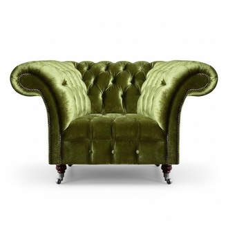 Luxuriöse Möbel Wohnzimmer Design Sessel Polstermöbel Textil Sitz Chesterfield