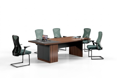 Luxuriöser Brauner Konferenztisch Designer Arbeitszimmer Holz Möbel