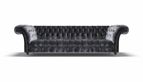 Luxuriöser Chesterfield Viersitzer Designer Einrichtungs Textil Sofa