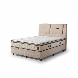 Luxuriöses Boxspringbett mit modernem Kopfteil Elegantes Design für Komfort