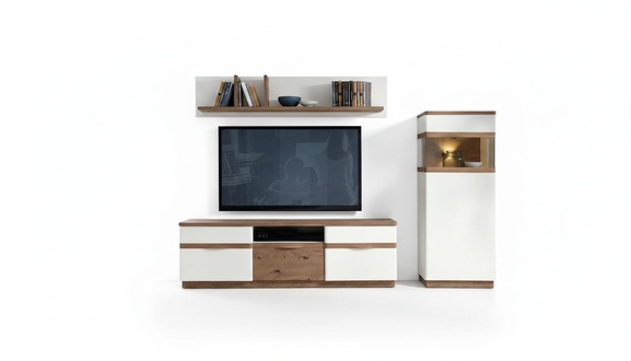 Luxuriöses Wohnwand Komplett Komplett TV-Lowboard Wohnzimmer Vitrine