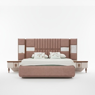 Luxus Bett Schlafzimmer Italienische Möbel Neuartiges Material Holz