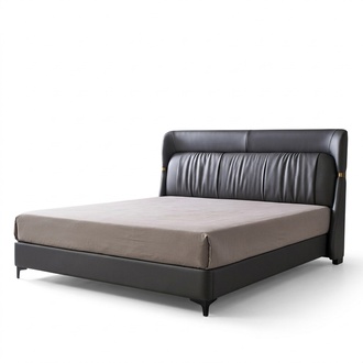 Luxus Bett Schlafzimmer Leder Polster Doppel Betten Metall Design 180x200cm Neu