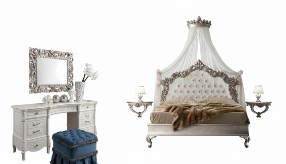 Luxus Chesterfield Betten Königliches Bett Palast Hotel Doppelbett Italien Möbel