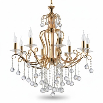 Luxus Deckenleuchter Lüster Kronleuchter Deckenlampe Kristall Gold