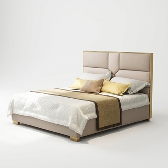 Luxus Design Leder Bett Metall Gold Betten Polster Hotel 180x200cm Schlafzimmer