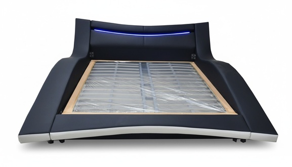 Luxus Design Leder Doppel Hotel Bett mit USB Gepolstertes Ehe Betten