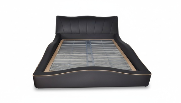 Luxus Design Leder Polster Hotel Bett mit USB Rahmen Gestell Betten