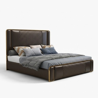Luxus Designer Bett fürs Schlafzimmer Samt bezogen Möbel Betten Stoff Textil