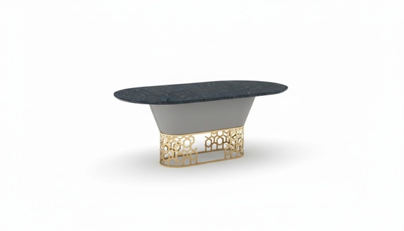 Luxus Designer Edelstahl Metall Esstisch Tische Wohn Zimmer Marmor Design Tische