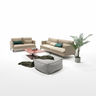 Luxus Designer Sitz Garnitur Sofa Couch Polster Set Leder Textil 3+2 Neu