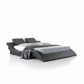 Luxus Doppel Hotel Ehe Betten Holz Schlaf Zimmer Leder Bett Polster Design Neu