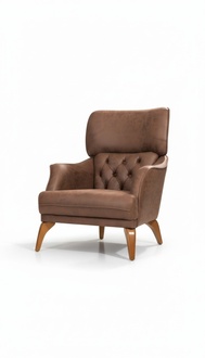 Luxus Einsitzer Sessel Couch Polster Möbel Chesterfield Desing Sofa Leder Neu