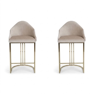 Luxus Esstisch 2x Stühle Beige Lehnstuhl Möbel Einrichtung Sitzpolster Stühle