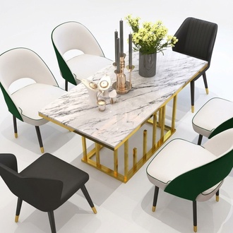 Luxus Esstisch Esszimmer Möbel Einrichtung Tisch Metall Design Tische Esstische