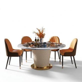 Luxus Esstisch Runde Esstische Drehbarer Wohn Esszimmer Rund Tisch Edelstahl Neu