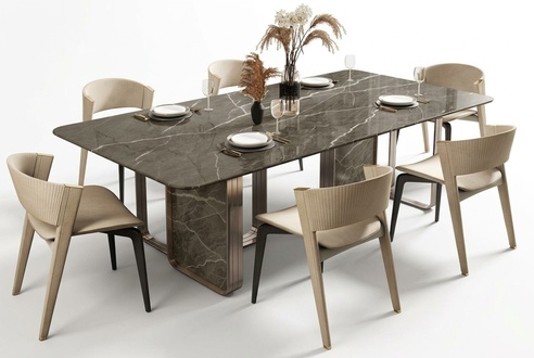 Luxus Esstisch Tisch Metall Tische Hochglanz Esszimmer Design Modern Esstische