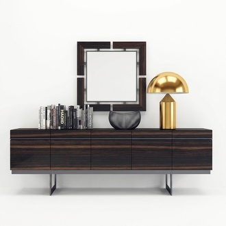 Luxus Esszimmer Sideboard mit Spiegel Komplett Modern Design Kommode