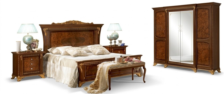 Luxus Gruppe Garnitur Neu Bett 2x Nachttisch 3 tlg. Schlafzimmer Set Designer
