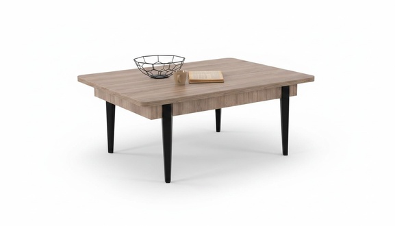 Luxus Hellbrauner Wohnzimmer Couchtisch Stilvoller Rechteckiger Holztisch