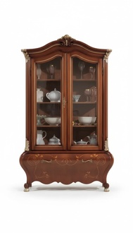 Luxus Holz Vitrine Anrichte Design Schränke Braun Italienische Möbel